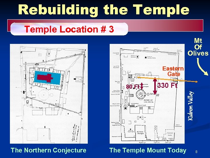 Rebuilding the Temple Location # 3 Mt Of Olives Eastern Gate 330 Ft Kidron