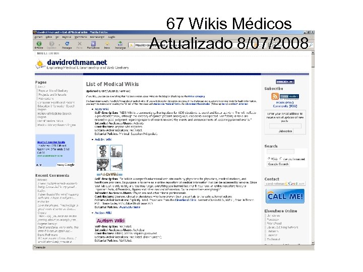 67 Wikis Médicos Actualizado 8/07/2008 