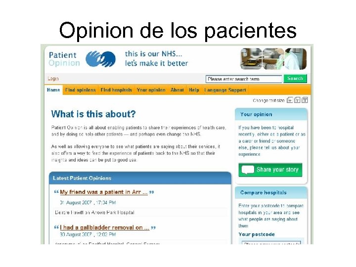Opinion de los pacientes 