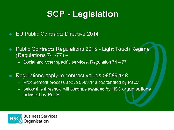 SCP - Legislation l EU Public Contracts Directive 2014 l Public Contracts Regulations 2015