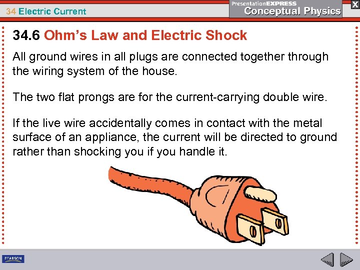 34 Electric Current 34. 6 Ohm’s Law and Electric Shock All ground wires in