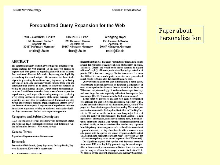 Paper about Personalization 