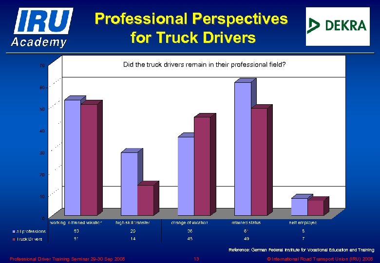 Professional Perspectives for Truck Drivers Did the truck drivers remain in their professional field?