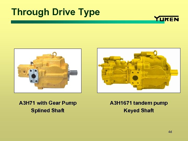 Through Drive Type A 3 H 71 with Gear Pump Splined Shaft A 3