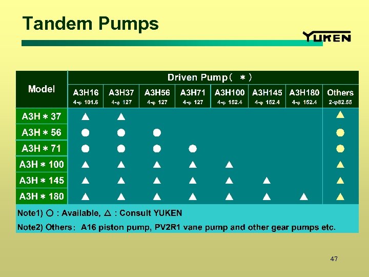 Tandem Pumps 47 
