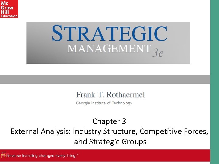 Chapter 3 External Analysis: Industry Structure, Competitive Forces, and Strategic Groups 