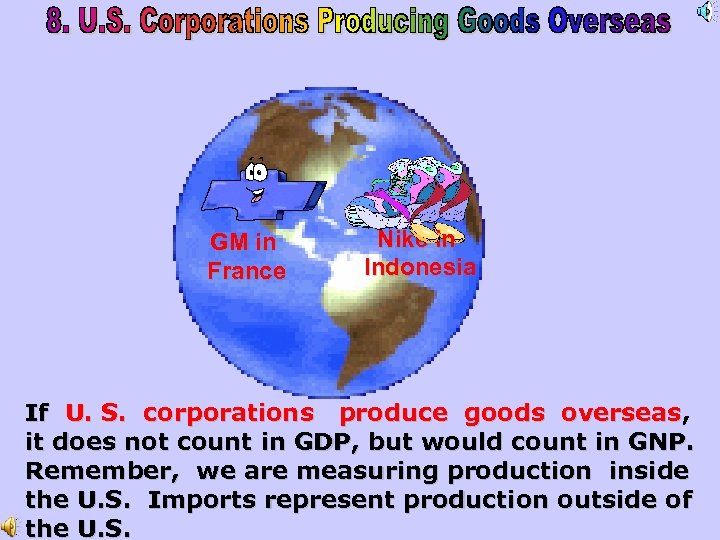 GM in France Nike in Indonesia If U. S. corporations produce goods overseas, overseas