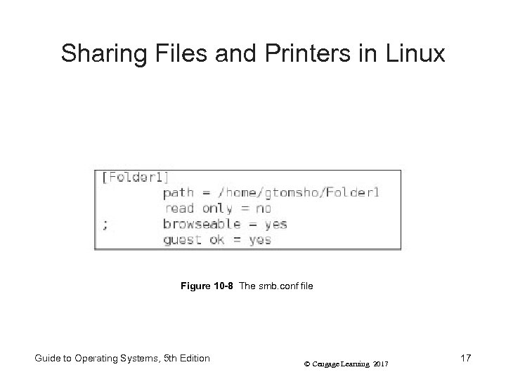 Sharing Files and Printers in Linux Figure 10 -8 The smb. conf file Guide