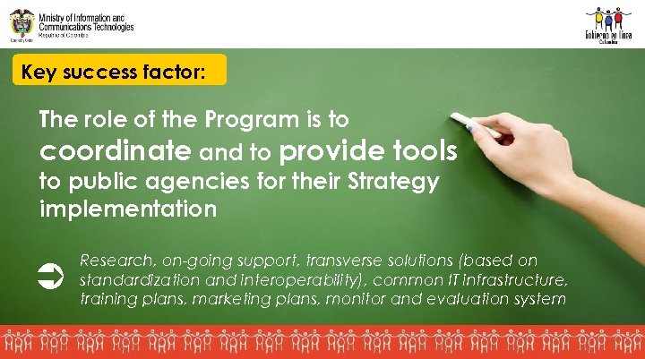 Key success factor: The role of the Program is to coordinate and to provide