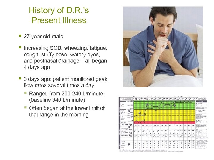 History of D. R. ’s Present Illness § 27 year old male § Increasing