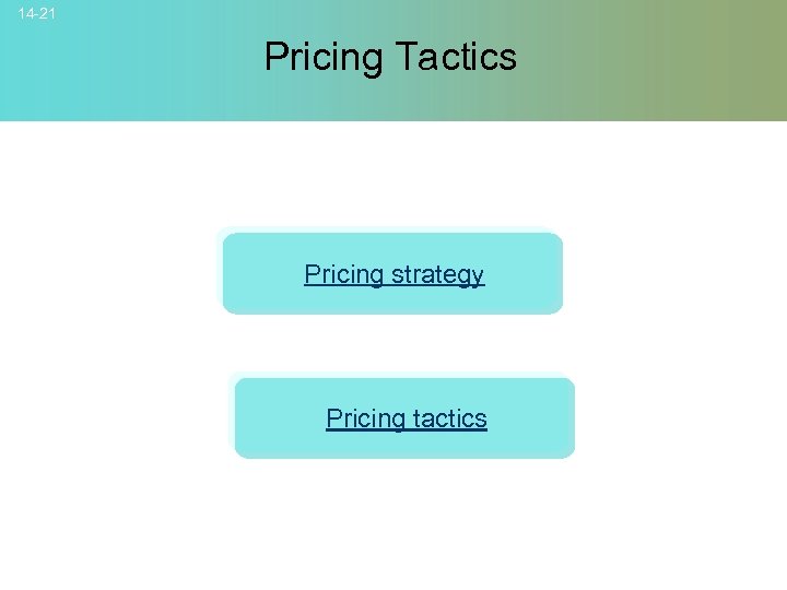 14 -21 Pricing Tactics Pricing strategy Pricing tactics © 2007 Mc. Graw-Hill Companies, Inc.