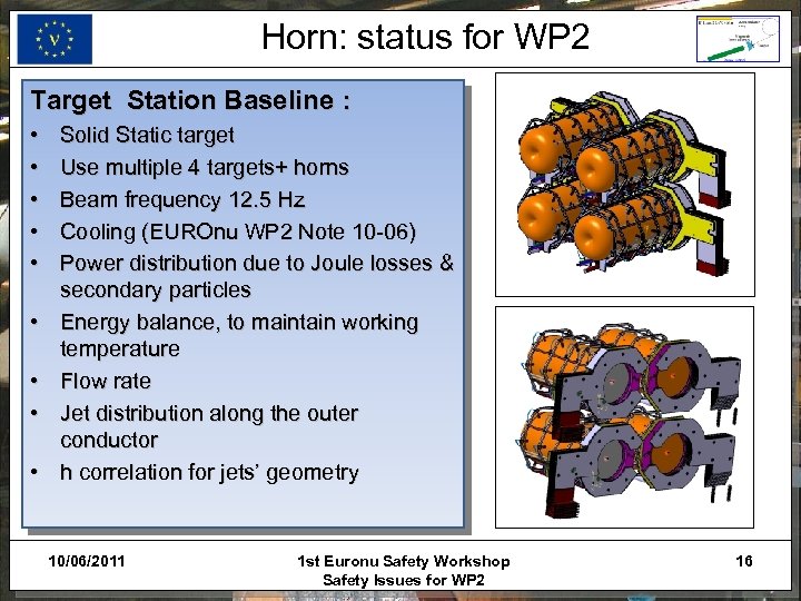 Horn: status for WP 2 Target Station Baseline : • • • Solid Static