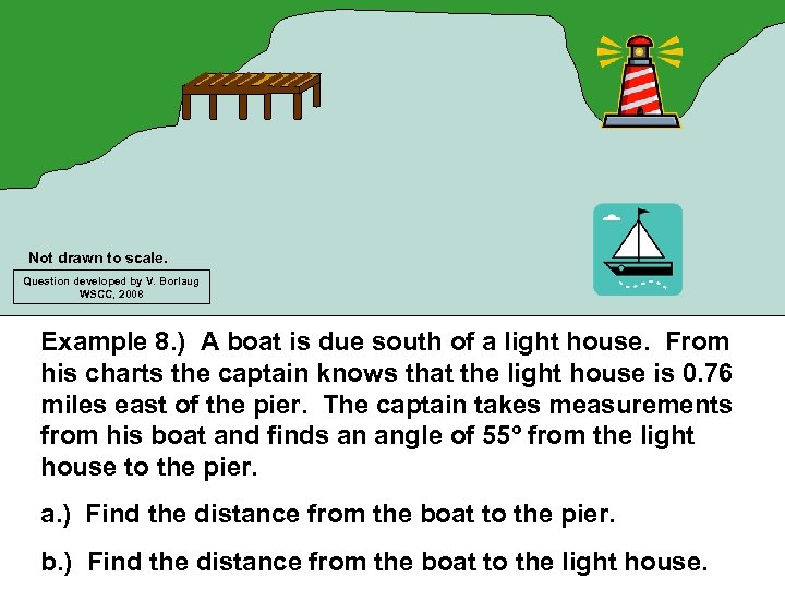 Not drawn to scale. Question developed by V. Borlaug WSCC, 2008 Example 8. )