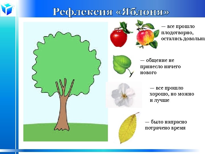 Рефлексия «Яблоня» ― все прошло плодотворно, остались довольны ― общение не принесло ничего нового