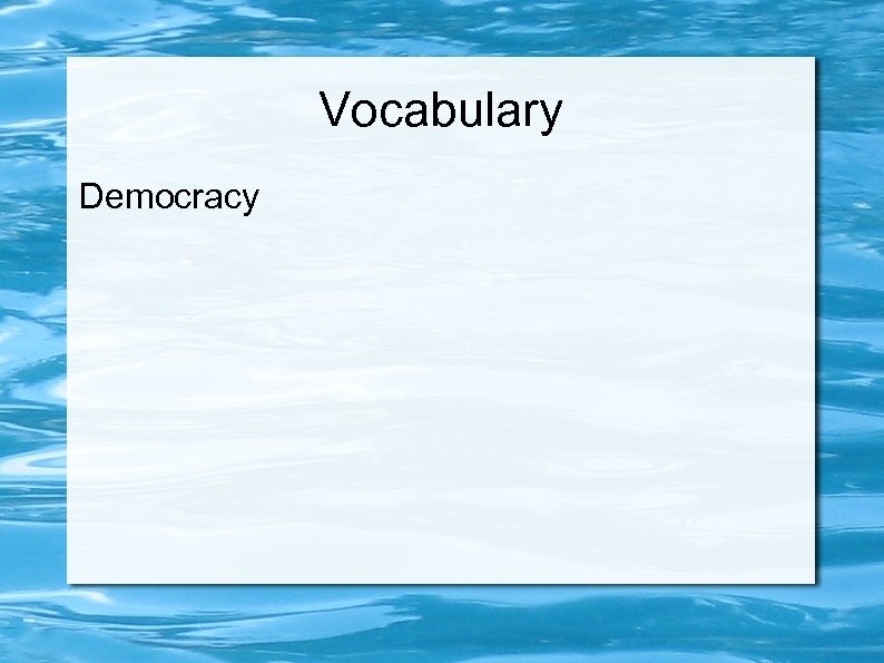 Vocabulary Democracy 