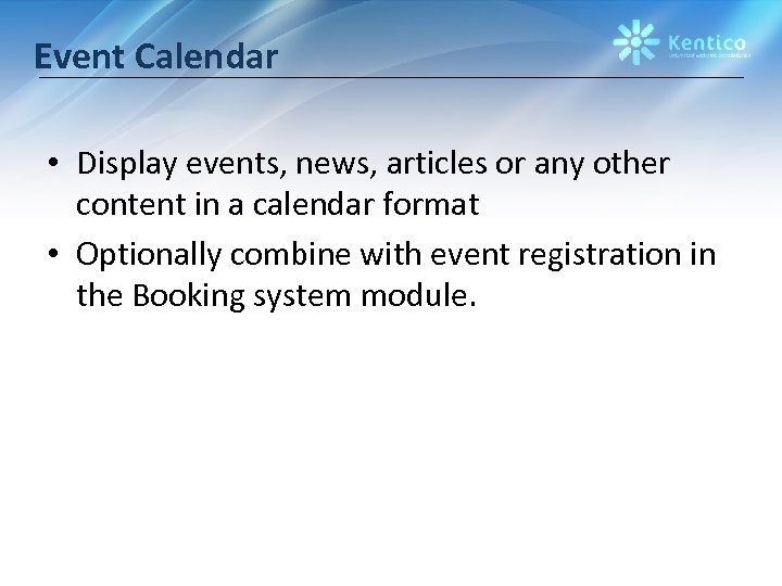 Event Calendar • Display events, news, articles or any other content in a calendar