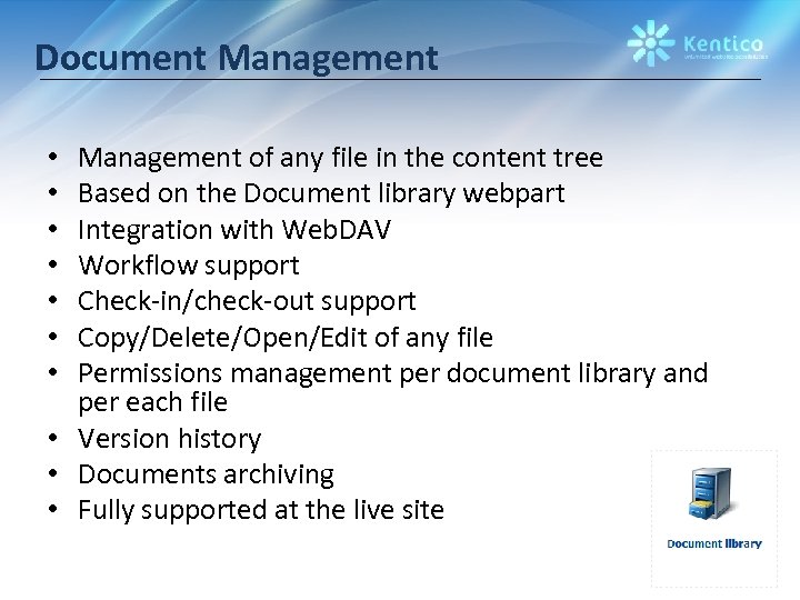 Document Management of any file in the content tree Based on the Document library