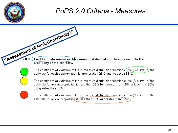 Po. PS 2. 0 Criteria - Measures f s ses As o ent m