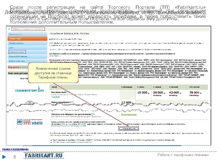 Сразу после регистрации на сайте Торгового Портала (ТП) «Fabrikant. ru» Главный пользователь организации (пользователь,
