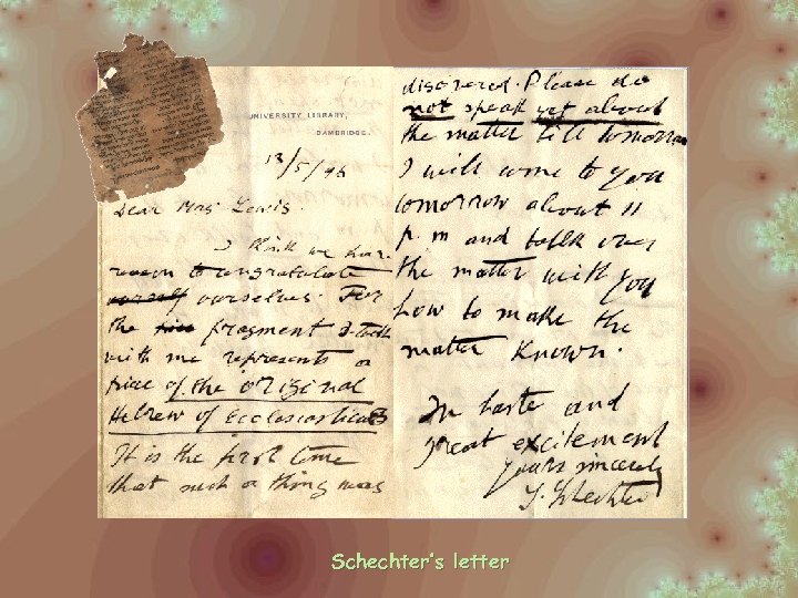 Schechter’s letter 