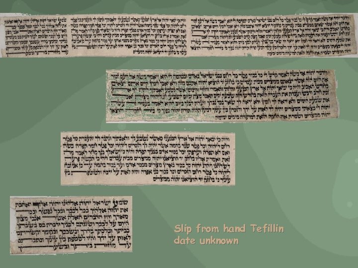 Slip from hand Tefillin date unknown 