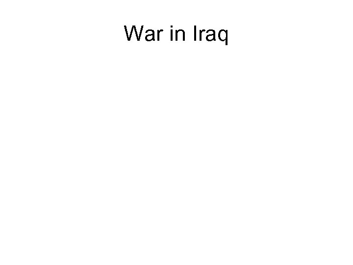 War in Iraq 