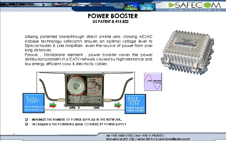 POWER BOOSTER US PATENT 8, 415, 822 Utilizing patented breakthrough direct on-line zero crossing