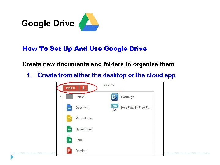 Google Drive How To Set Up And Use Google Drive Create new documents and