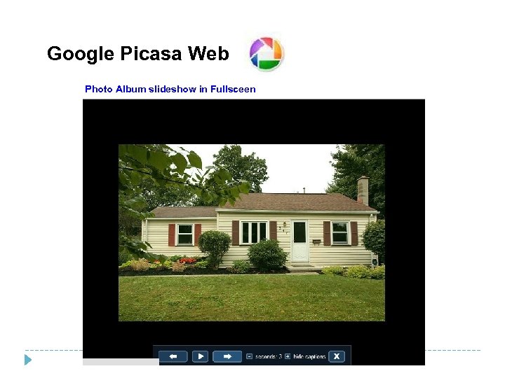 Google Picasa Web Photo Album slideshow in Fullsceen 