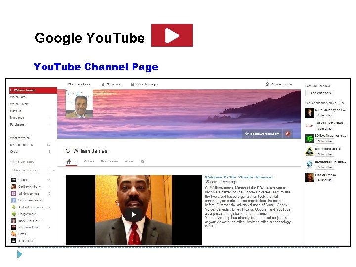 Google You. Tube Channel Page 