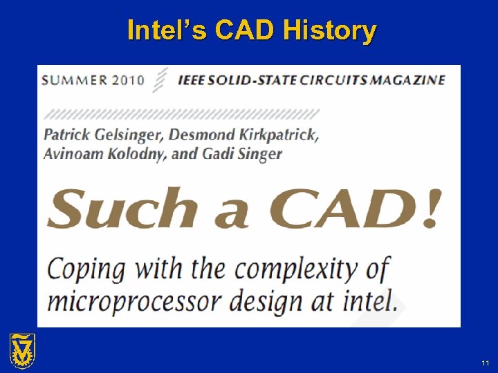 Intel’s CAD History 11 G-Number 