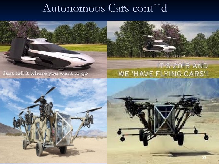 Autonomous Cars cont``d 35 