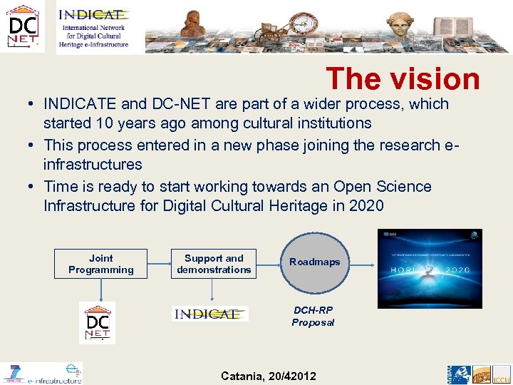 The vision • INDICATE and DC-NET are part of a wider process, which started