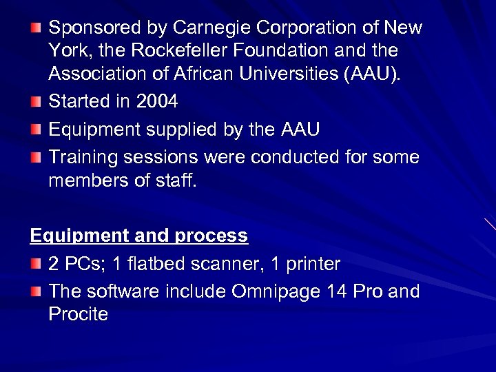 Sponsored by Carnegie Corporation of New York, the Rockefeller Foundation and the Association of