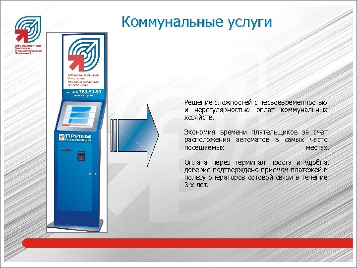 Коммунальные услуги Решение сложностей с несвоевременностью и нерегулярностью оплат коммунальных хозяйств. Экономия времени плательщиков