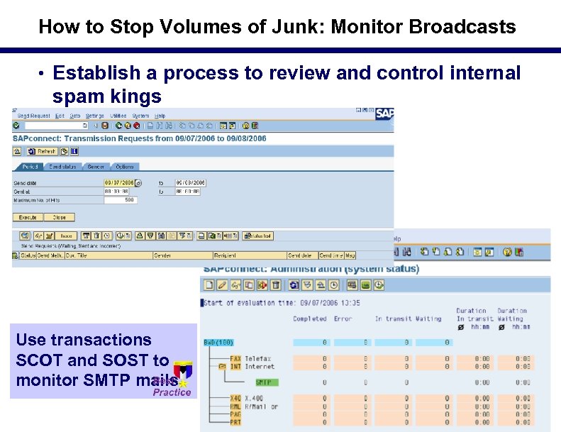 How to Stop Volumes of Junk: Monitor Broadcasts • Establish a process to review