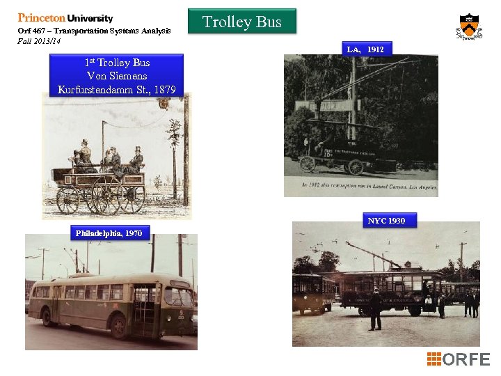 Orf 467 – Transportation Systems Analysis Fall 2013/14 Trolley Bus LA, 1912 1 st