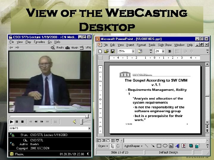 View of the Web. Casting Desktop 