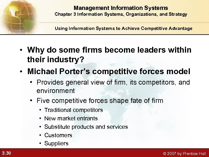 Management Information Systems Chapter 3 Information Systems, Organizations, and Strategy Using Information Systems to