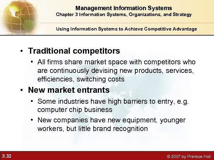 Management Information Systems Chapter 3 Information Systems, Organizations, and Strategy Using Information Systems to