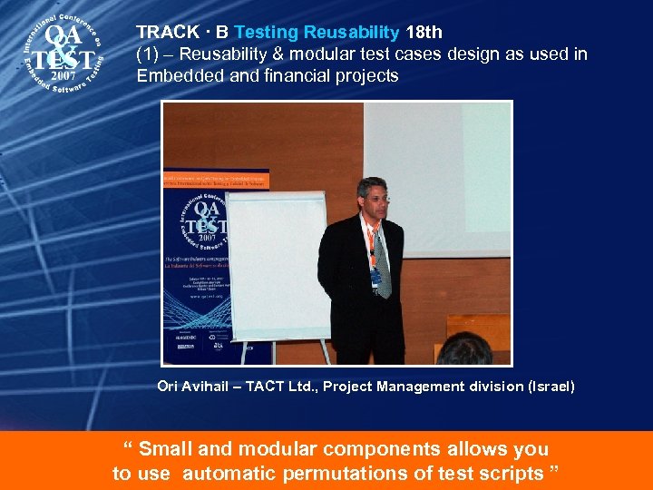 TRACK · B Testing Reusability 18 th (1) – Reusability & modular test cases