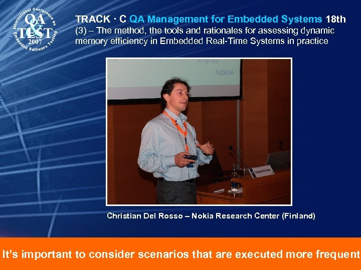 TRACK · C QA Management for Embedded Systems 18 th (3) – The method,