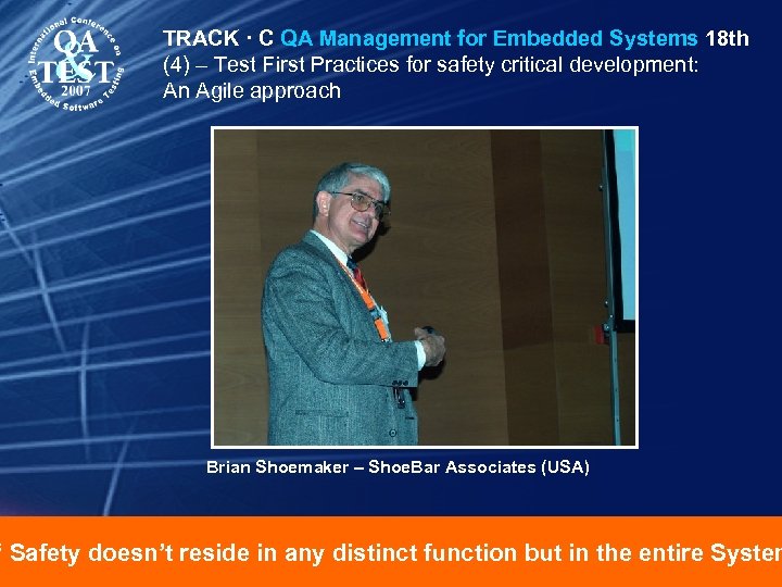 TRACK · C QA Management for Embedded Systems 18 th (4) – Test First