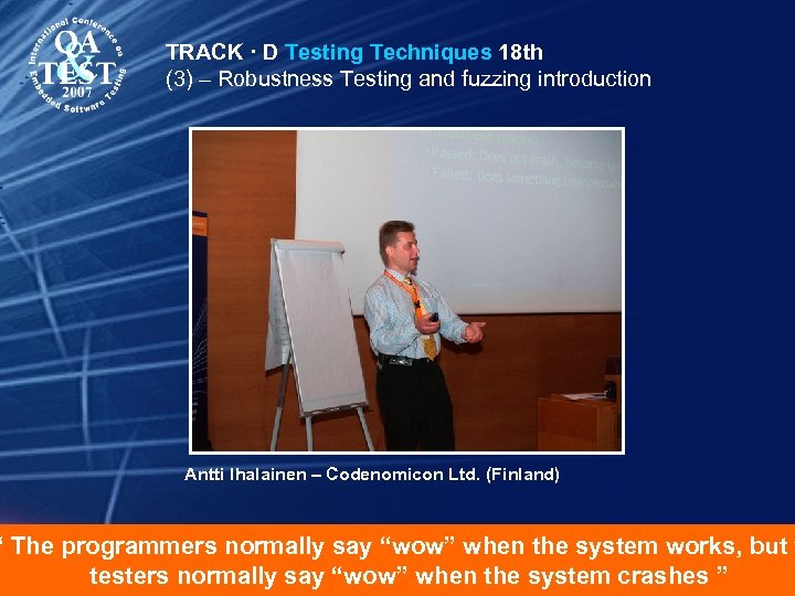 TRACK · D Testing Techniques 18 th (3) – Robustness Testing and fuzzing introduction
