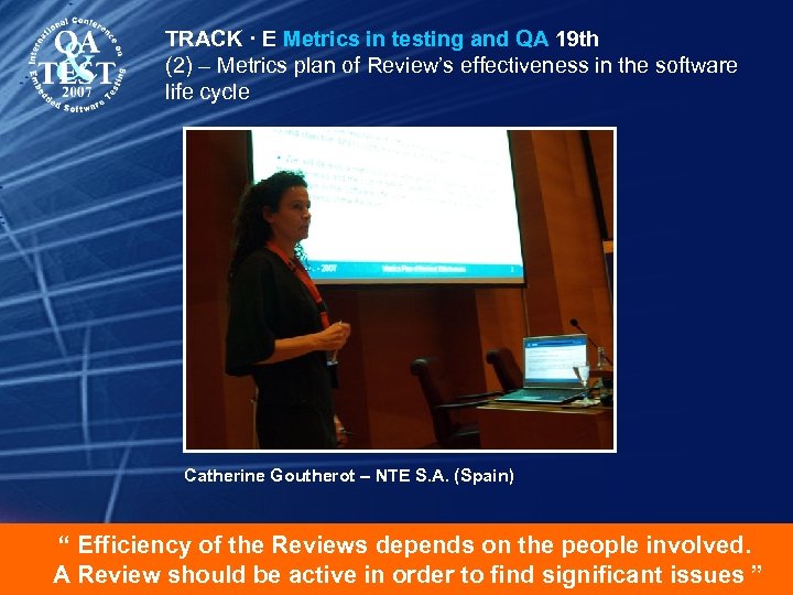 TRACK · E Metrics in testing and QA 19 th (2) – Metrics plan