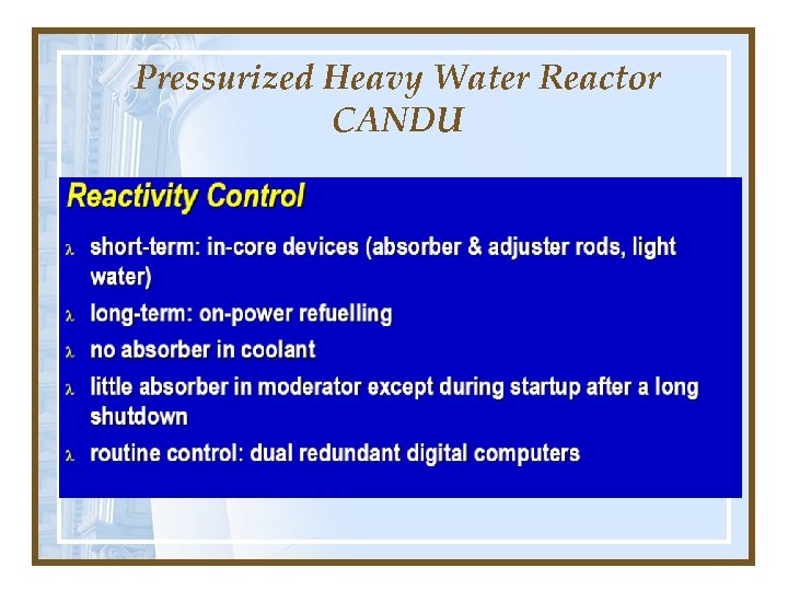 Pressurized Heavy Water Reactor CANDU 