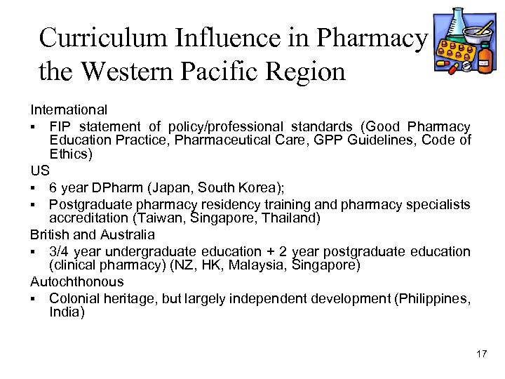 Curriculum Influence in Pharmacy in the Western Pacific Region International § FIP statement of