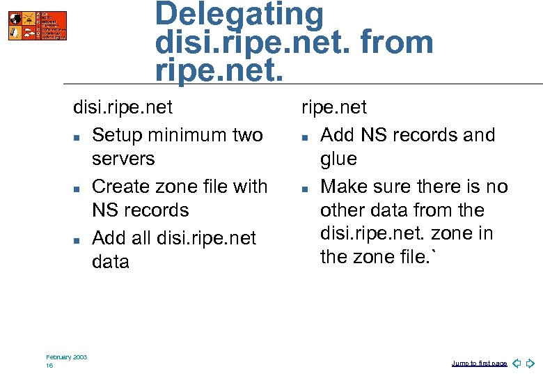 Delegating disi. ripe. net. from ripe. net. disi. ripe. net n Setup minimum two