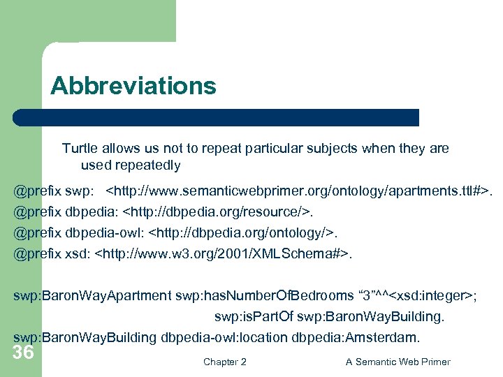 Abbreviations Turtle allows us not to repeat particular subjects when they are used repeatedly