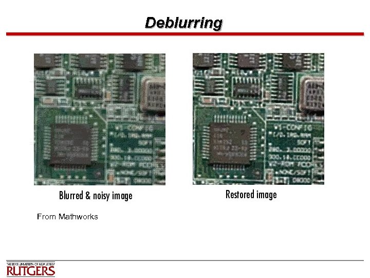 Deblurring From Mathworks 